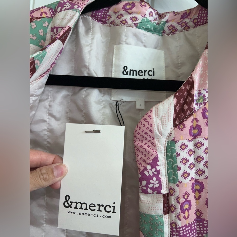 New ✨&Merci Patchwork Puff Quilted Vest - Picture 3 of 5